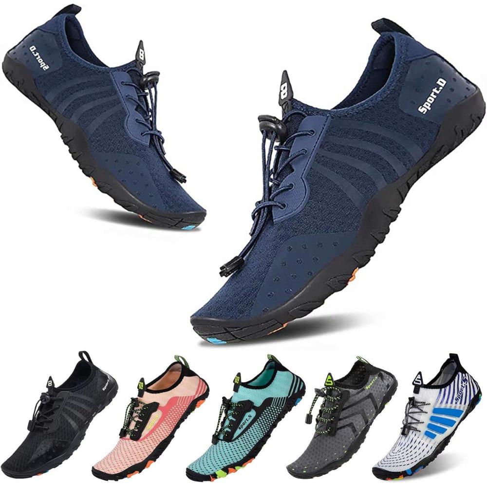 imageYALOX Water Shoes Mens Womens Swim Shoes Outdoor Beach Barefoot QuickDry Aqua Pool Socks Swimming Yoga Surfing ExerciseA8080sBlue