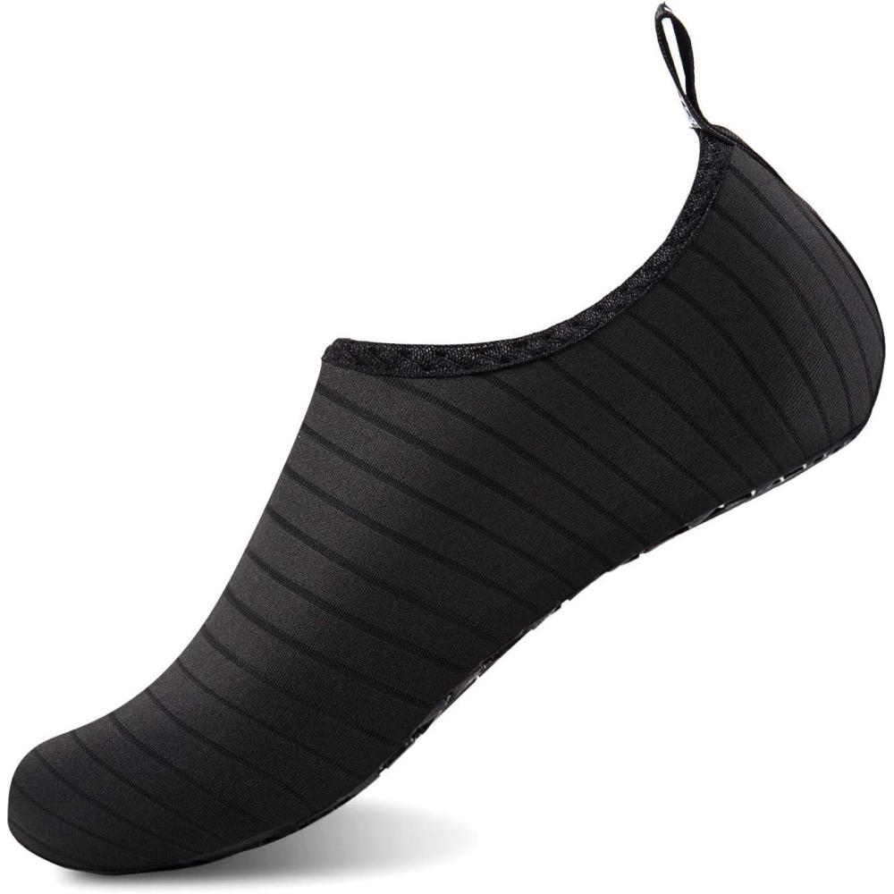 imageYALOX Water Shoes Womens Mens Outdoor Beach Swimming Aqua Socks QuickDry Barefoot Shoes Surfing Yoga Pool ExerciseAstriped Black