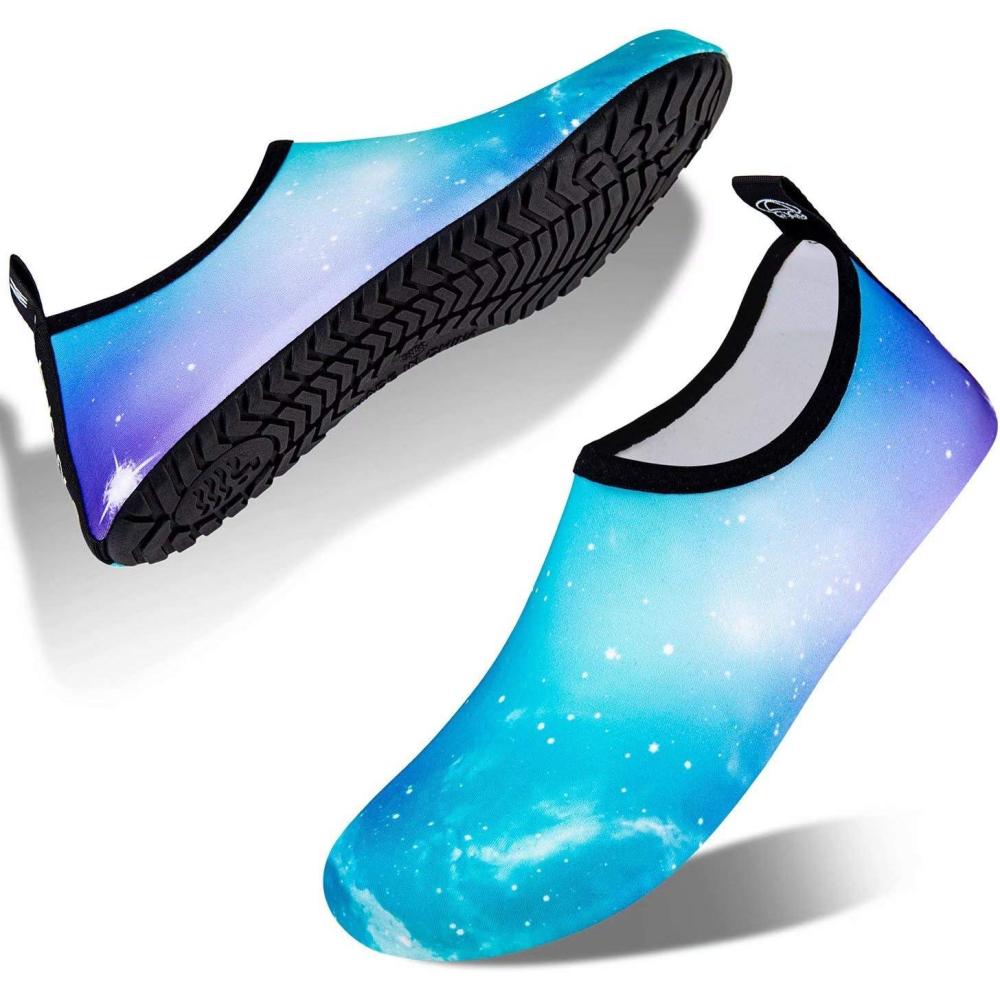 imageYALOX Water Shoes Womens Mens Outdoor Beach Swimming Aqua Socks QuickDry Barefoot Shoes Surfing Yoga Pool ExerciseBlue Star Dot