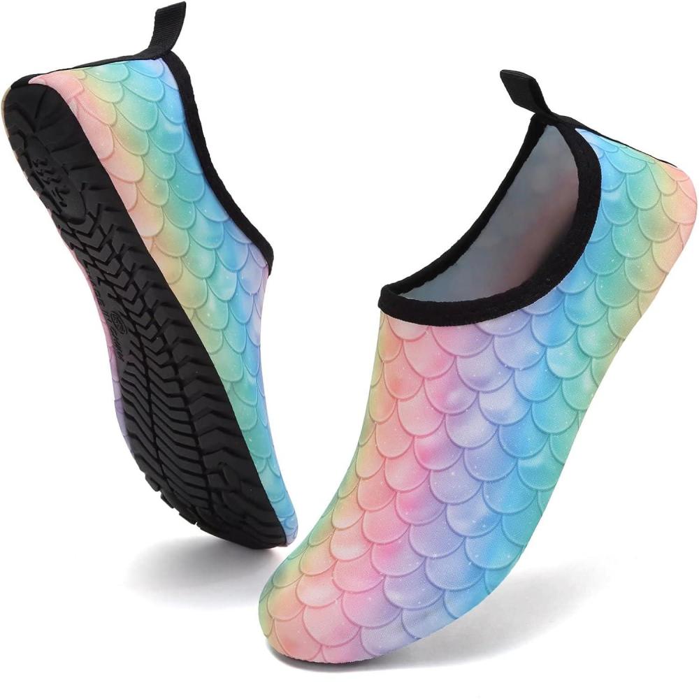 imageYALOX Water Shoes Womens Mens Outdoor Beach Swimming Aqua Socks QuickDry Barefoot Shoes Surfing Yoga Pool ExerciseRainbowFishscale