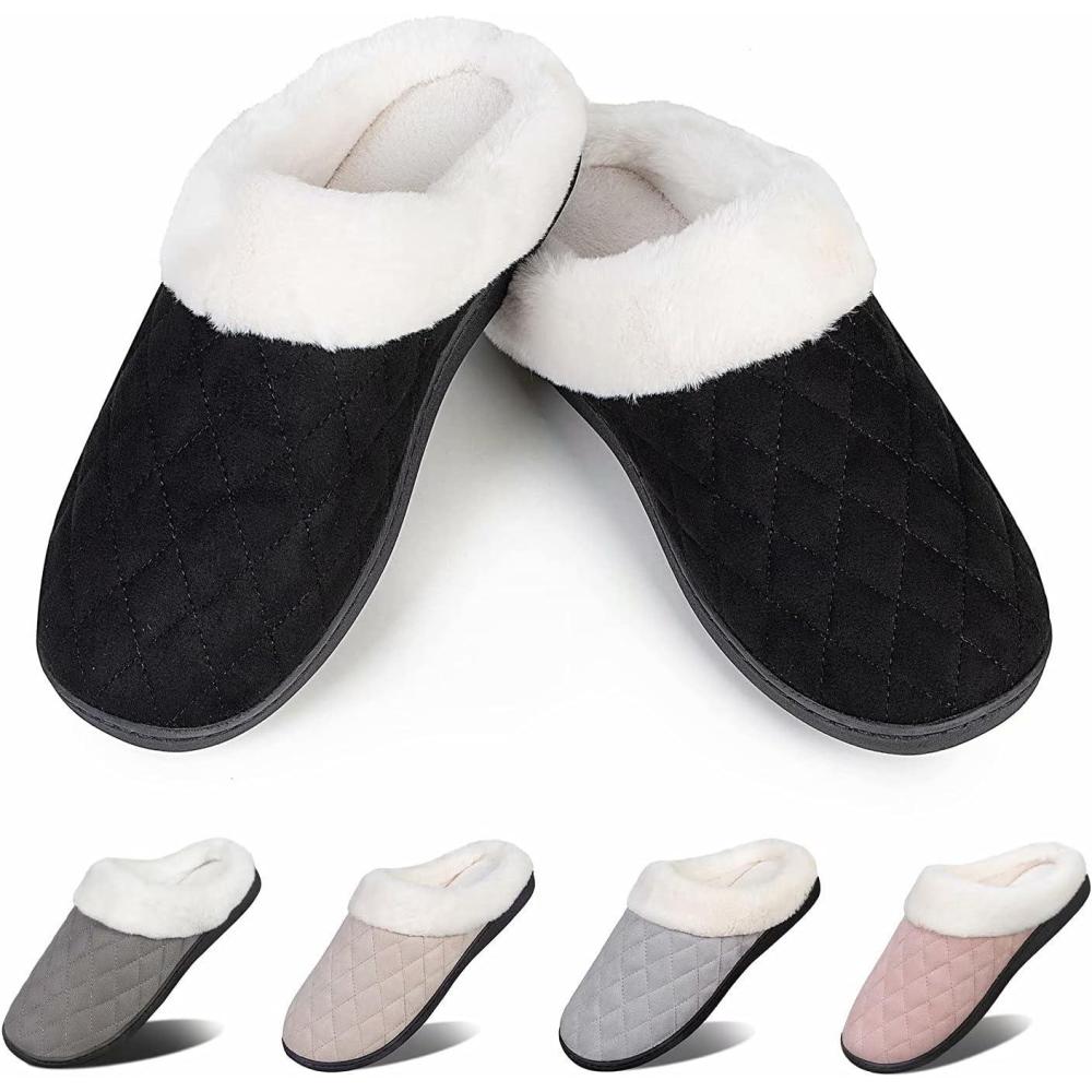imageYALOX Womens Slippers Mens Warm Slippers Home Shoes Comfortable Memory Foam AntiSlip House Cotton Shoes Indoor amp OutdoorWomens Slippersfgback