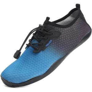 Water-Shoes-Mens-Womens Quick-Dry Barefoot-Swim Diving Shoes-Aqua-Socks for Yoga Climbing Beach Surf Fitness(Ty03/Black Blue)