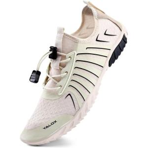 YALOX Water Shoes Men’s Women’s Swim Shoes Outdoor Beach Barefoot Quick-Dry Aqua Pool Socks Swimming Yoga Surfing Exercise(148/Beige)