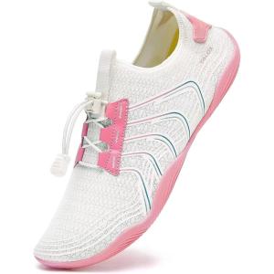 YALOX Water Shoes Men’s Women’s Swim Shoes Outdoor Beach Barefoot Quick-Dry Aqua Pool Socks Swimming Yoga Surfing Exercise(A03-pink White)