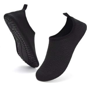 YALOX Water Shoes Women’s Men’s Outdoor Beach Swimming Aqua Socks Quick-Dry Barefoot Shoes Surfing Yoga Pool Exercise(Geometric Black)
