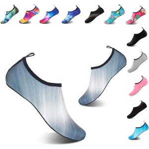 YALOX Water Shoes Women’s Men’s Outdoor Beach Swimming Aqua Socks Quick-Dry Barefoot Shoes Surfing Yoga Pool Exercise(Gradient Grey)