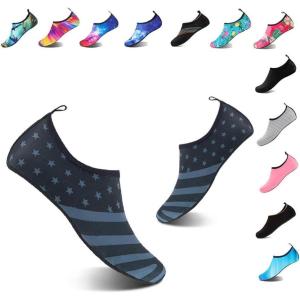 YALOX Water Shoes Women’s Men’s Outdoor Beach Swimming Aqua Socks Quick-Dry Barefoot Shoes Surfing Yoga Pool Exercise(National Flag)