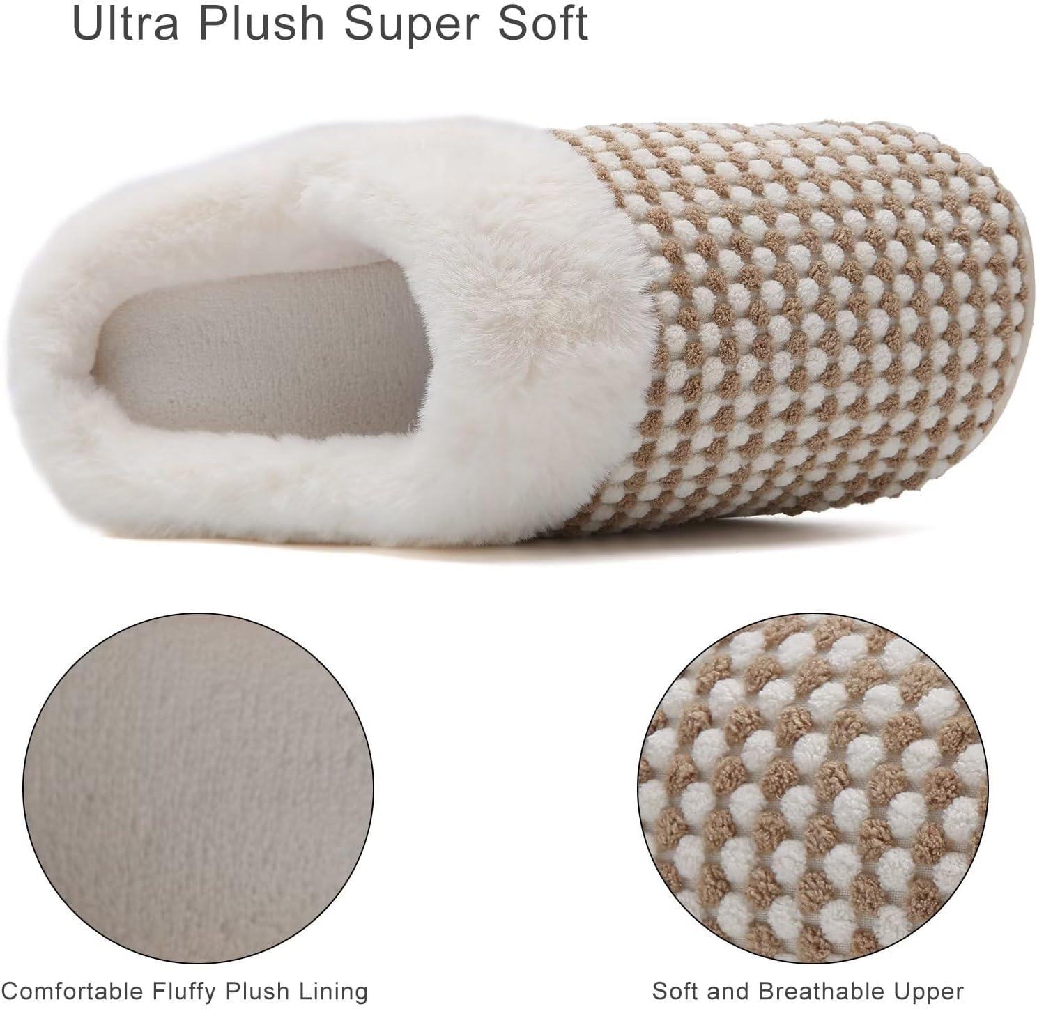 imageYALOX Slippers for Womens Warm Memory Foam AntiSlip House Shoes Comfortable Cotton Slippers Home Bedroom Shoes Indoor amp OutdoorPskhaki