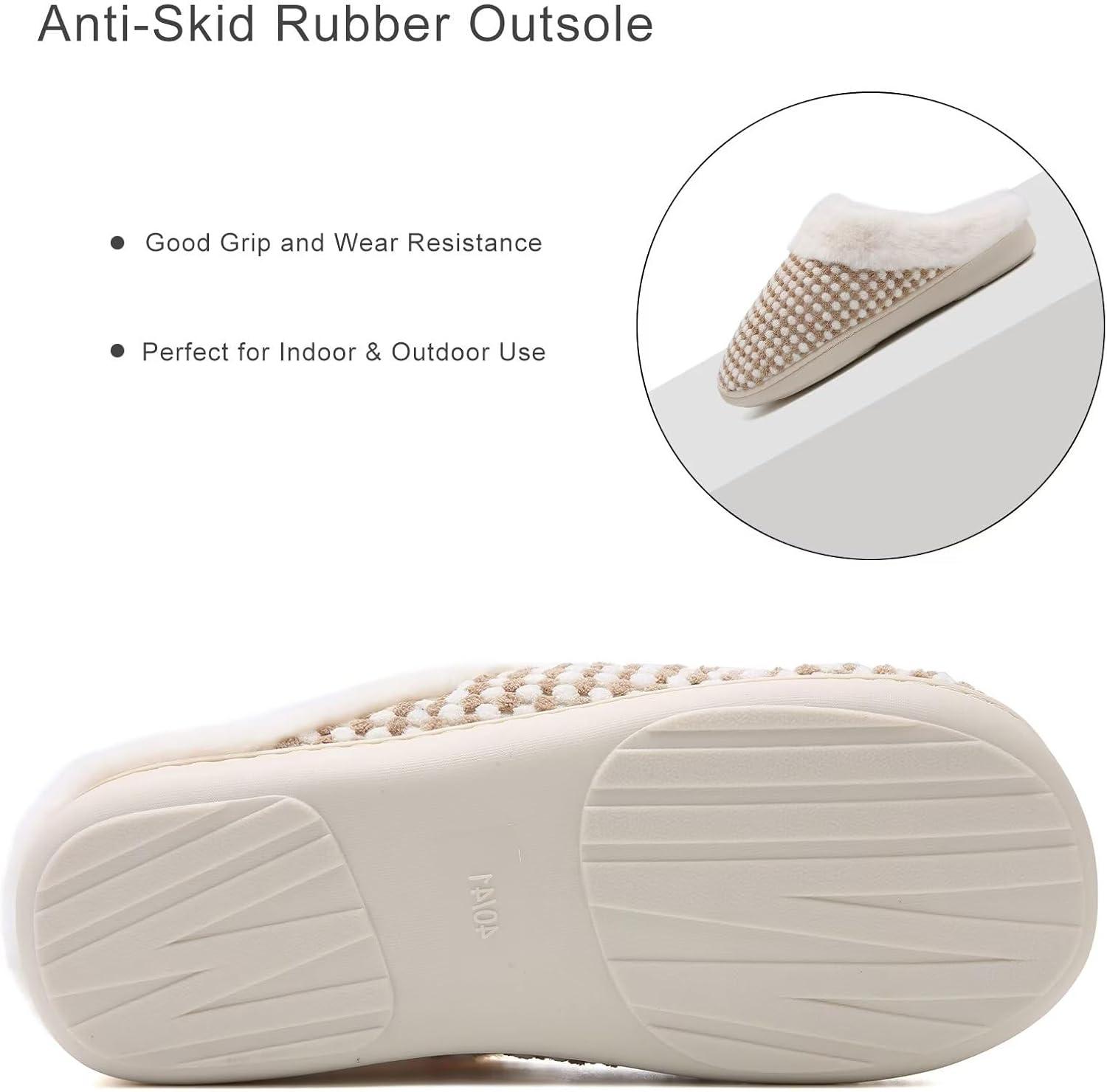 imageYALOX Slippers for Womens Warm Memory Foam AntiSlip House Shoes Comfortable Cotton Slippers Home Bedroom Shoes Indoor amp OutdoorPskhaki