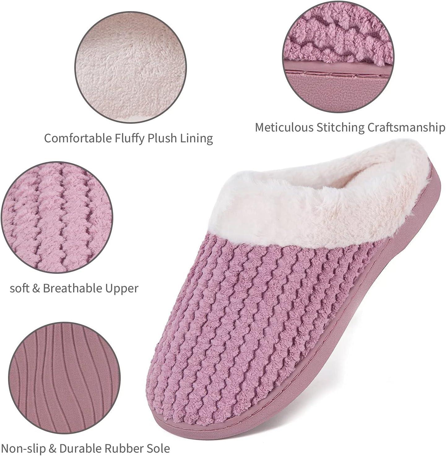 imageYALOX Slippers for Womens Warm Memory Foam AntiSlip House Shoes Comfortable Cotton Slippers Home Bedroom Shoes Indoor amp OutdoorWomens SlippersPink