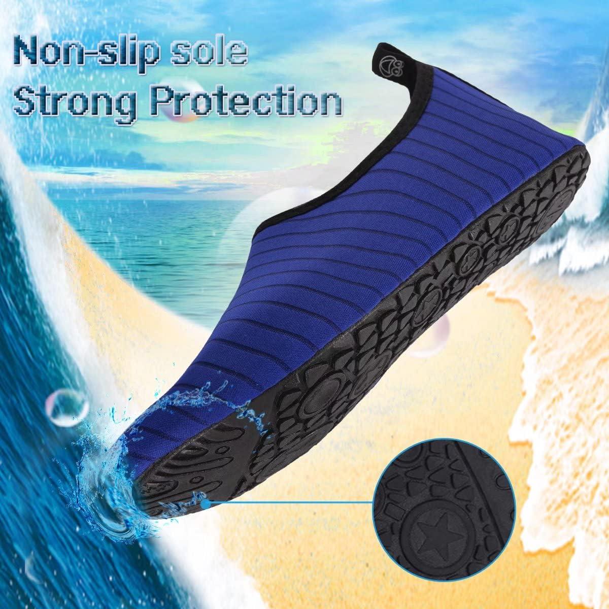 imageYALOX Water Shoes Womens Mens Outdoor Beach Swimming Aqua Socks QuickDry Barefoot Shoes Surfing Yoga Pool ExerciseAqua Socksblue