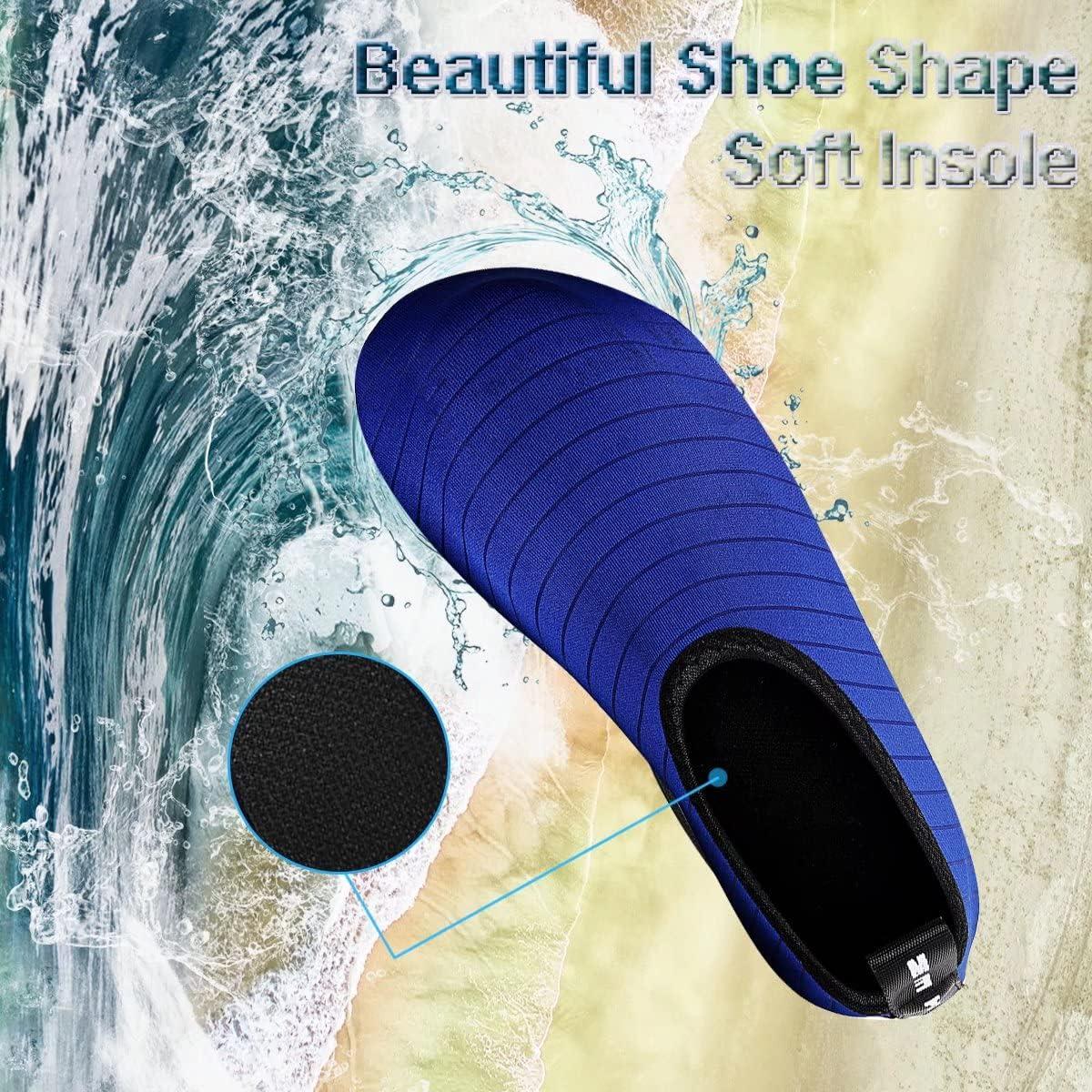imageYALOX Water Shoes Womens Mens Outdoor Beach Swimming Aqua Socks QuickDry Barefoot Shoes Surfing Yoga Pool ExerciseAqua Socksblue