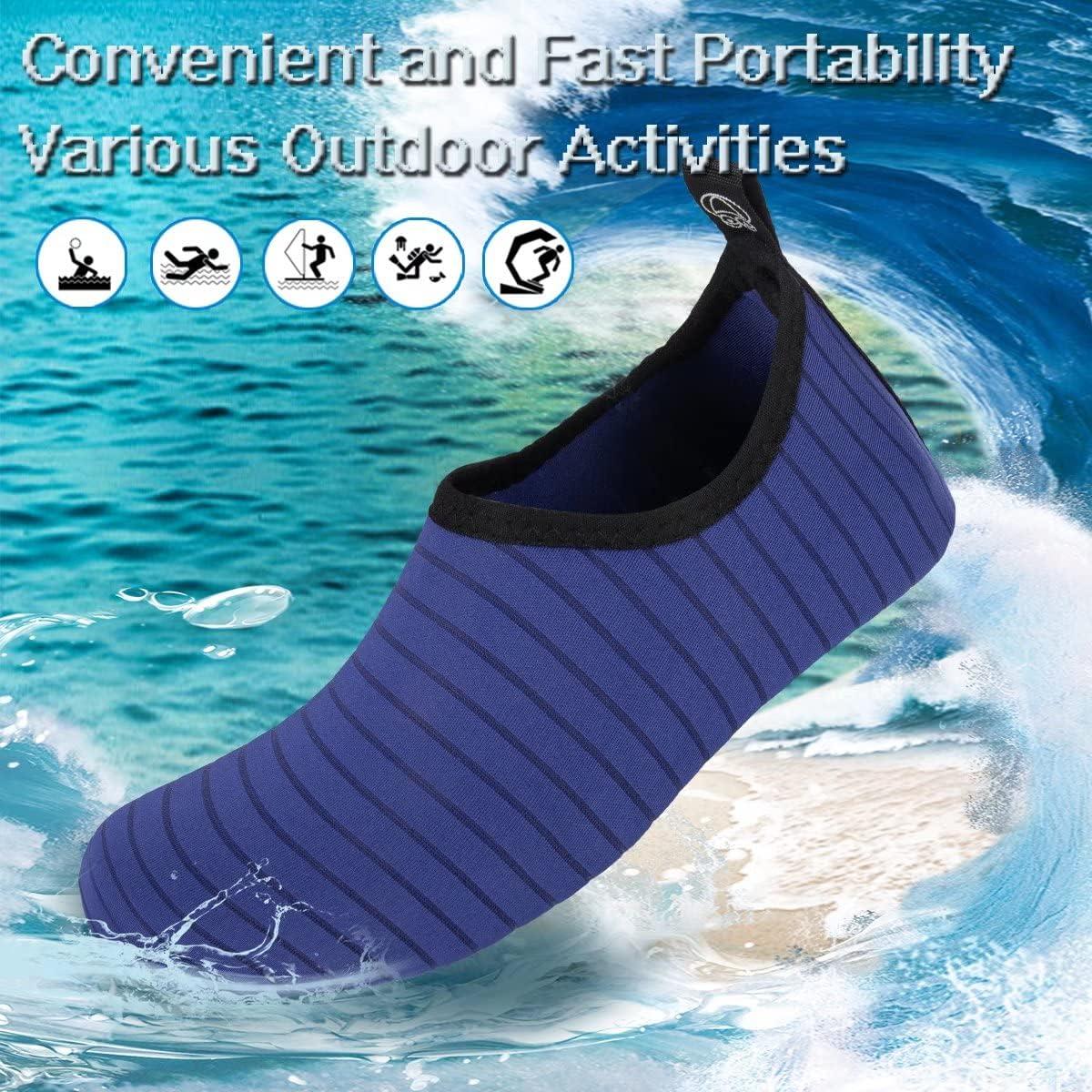 imageYALOX Water Shoes Womens Mens Outdoor Beach Swimming Aqua Socks QuickDry Barefoot Shoes Surfing Yoga Pool ExerciseAqua Socksblue