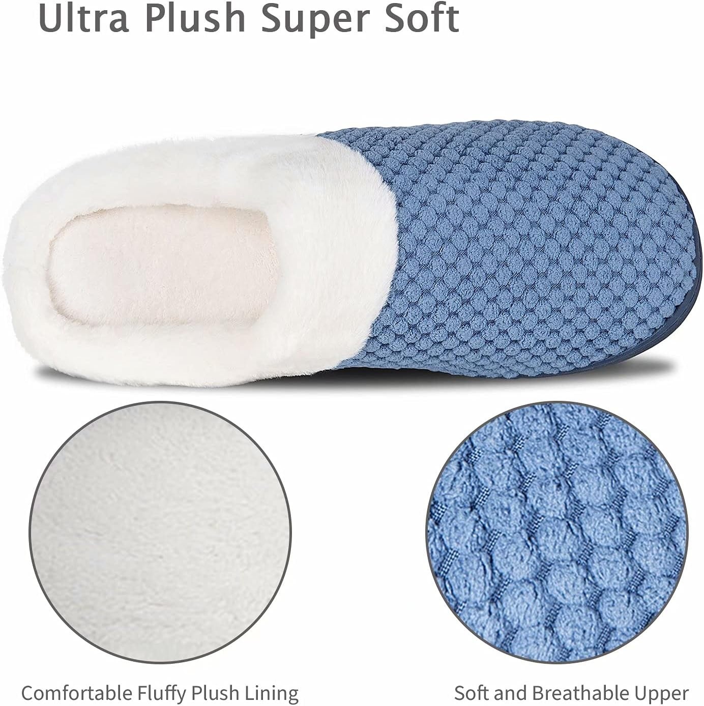 image:imageYALOX Slippers for Womens Warm Memory Foam AntiSlip House Shoes Comfortable Cotton Slippers Home Bedroom Shoes Indoor amp OutdoorHouse ShoesBlue
