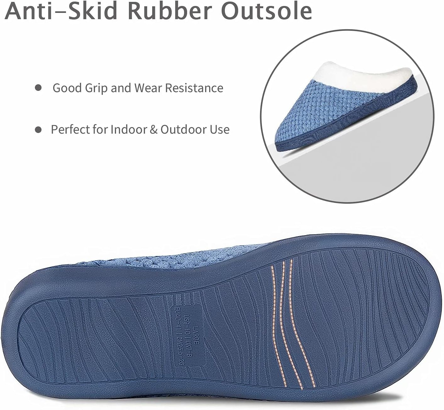 image:imageYALOX Slippers for Womens Warm Memory Foam AntiSlip House Shoes Comfortable Cotton Slippers Home Bedroom Shoes Indoor amp OutdoorHouse ShoesBlue