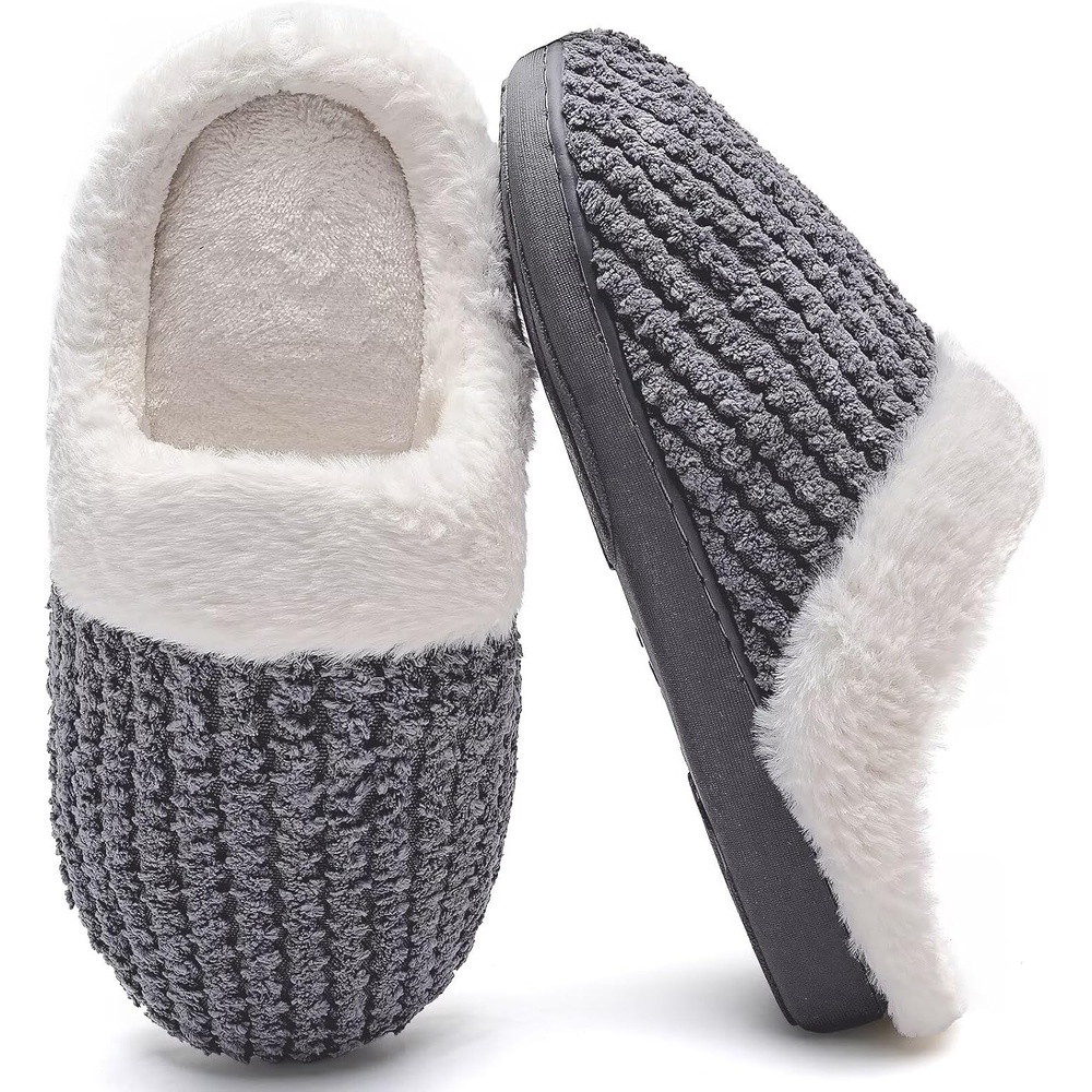 image:imageYALOX Slippers for Womens Warm Memory Foam AntiSlip House Shoes Comfortable Cotton Slippers Home Bedroom Shoes Indoor amp OutdoorDark Grey