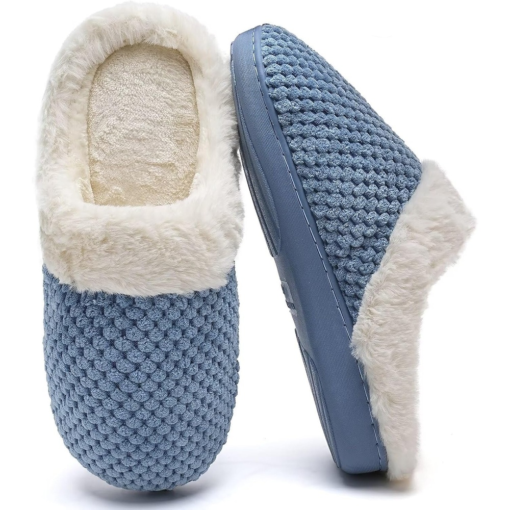image:imageYALOX Slippers for Womens Warm Memory Foam AntiSlip House Shoes Comfortable Cotton Slippers Home Bedroom Shoes Indoor amp OutdoorHouse ShoesBlue